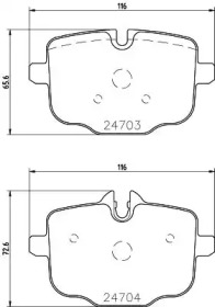 HELLA PAGID 8db355021631 -  Комплект тормозных колодок, дисковый тормоз